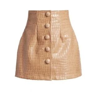 The Andamane Erin Skirt Faux Croc Gator Embossed High Waist Mini Skirt Small